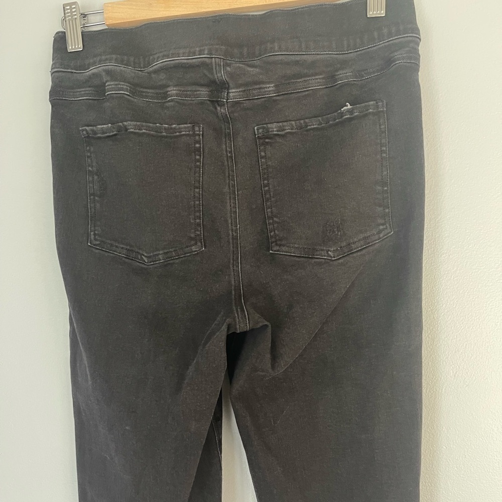 SPANX Vintage Black Distressed Ankle Skinny Pullon Leggings Elastic Waist - Picture 7 of 15